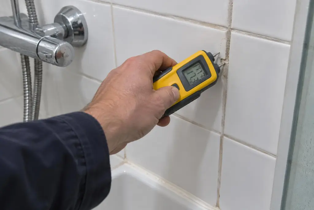 Lekdetectie Buren – vochtmeter op badkamertegels bij de douche